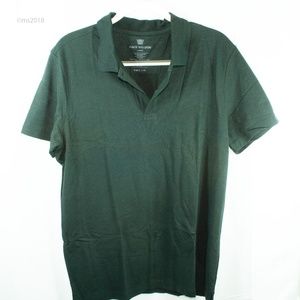 Mack Weldon Mens Silver Pique Polo True Black